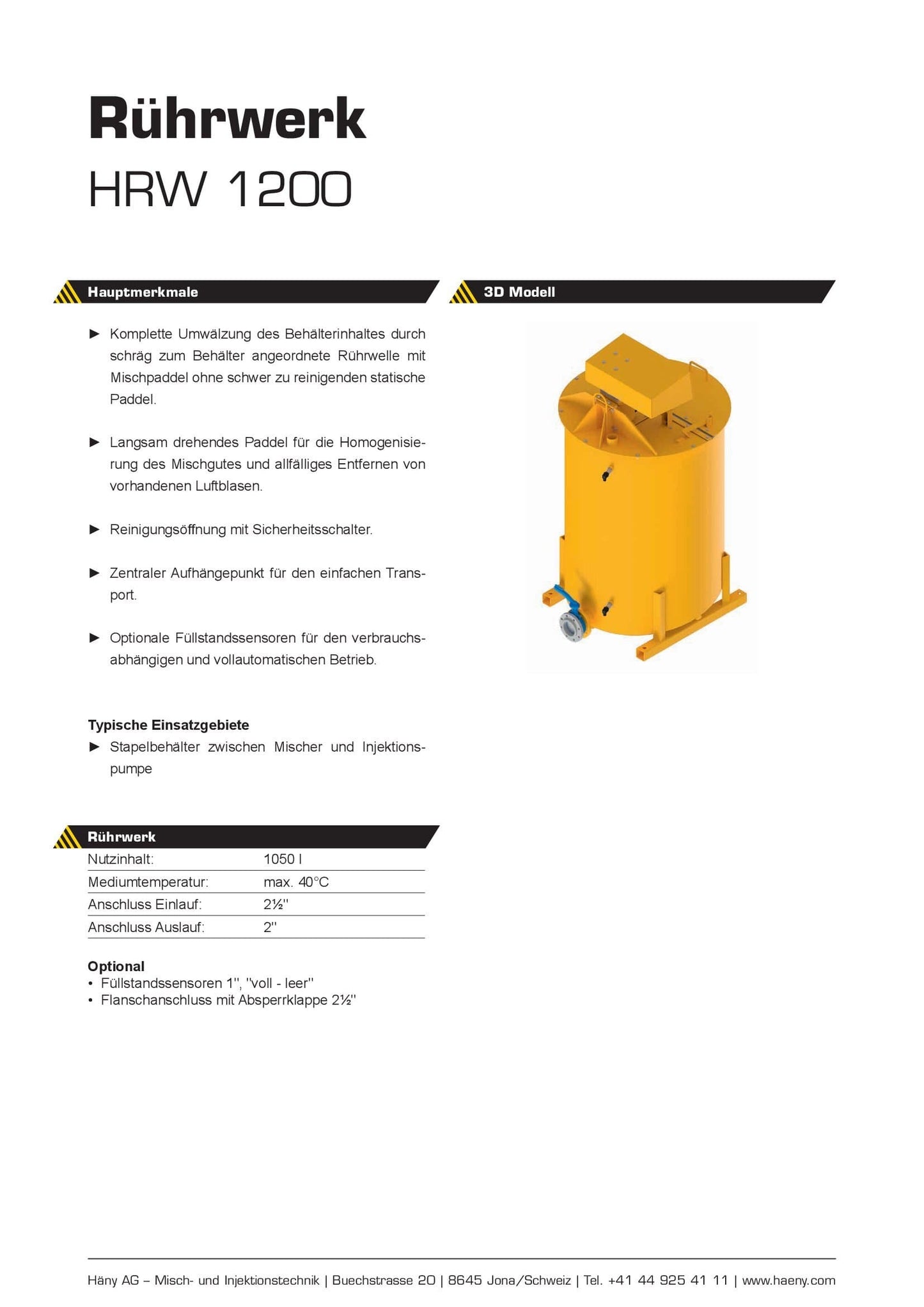 Agitateur pour système de mélange HRW1200 SPIBO