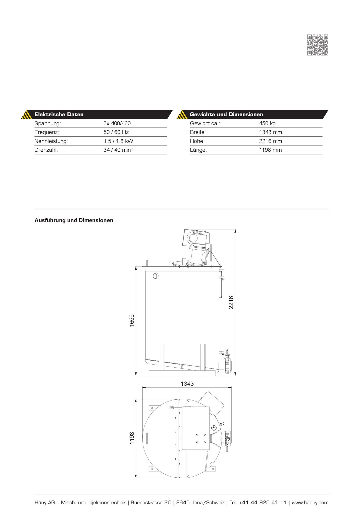 Agitateur pour système de mélange HRW1200 SPIBO
