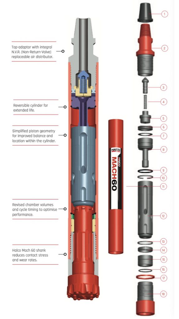 Downhole hammer Mach 60 - H6 SPIBO